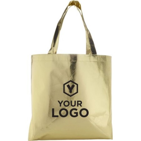 Sac Éco-responsable en Non-Tissé Laminé Personnalisé - Johnathan Matières : non tissé Couleurs : doré cadeau entreprise pas cher