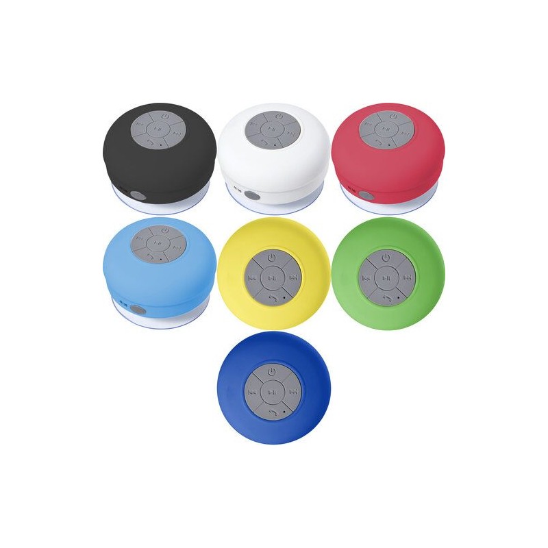 Enceinte Bluetooth étanche personnalisée - Jude Matières : plastique Couleurs : rouge goodies entreprise design