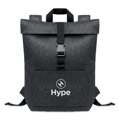 Sac à dos  en feutre RPET personnalisé INDICO PACK Matières : PET recyclé Couleurs : pierre marquage laser ultra précis