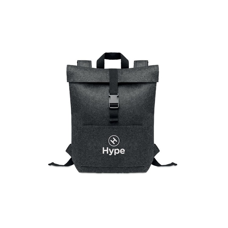 Sac à dos  en feutre RPET personnalisé INDICO PACK Matières : PET recyclé Couleurs : pierre marquage laser ultra précis