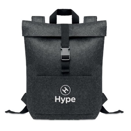Sac à dos  en feutre RPET personnalisé INDICO PACK Matières : PET recyclé Couleurs : pierre marquage laser ultra précis