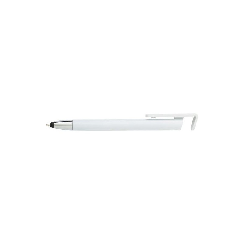 Stylo bille personnalisé élégant et économique pour smartphone - Calvin Matières : plastique Couleurs : blanc goodies entreprise