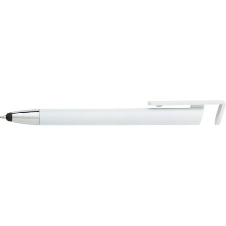 Stylo bille personnalisé élégant et économique pour smartphone - Calvin Matières : plastique Couleurs : blanc goodies entreprise
