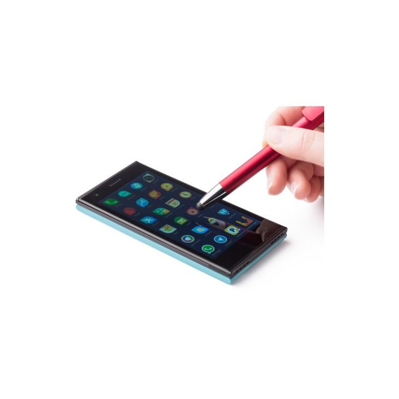 Stylo bille personnalisé élégant et économique pour smartphone - Calvin Matières : plastique Couleurs : blanc goodies publicitai