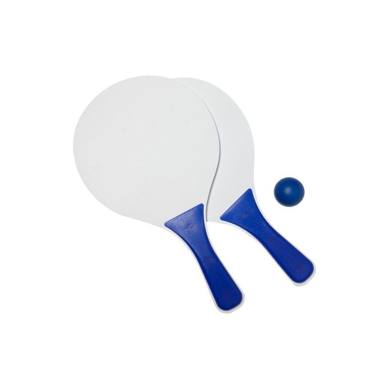 Set de 2 raquettes de plage en bois personnalisées économiques Eliza Matières : MDF Couleurs : bleu