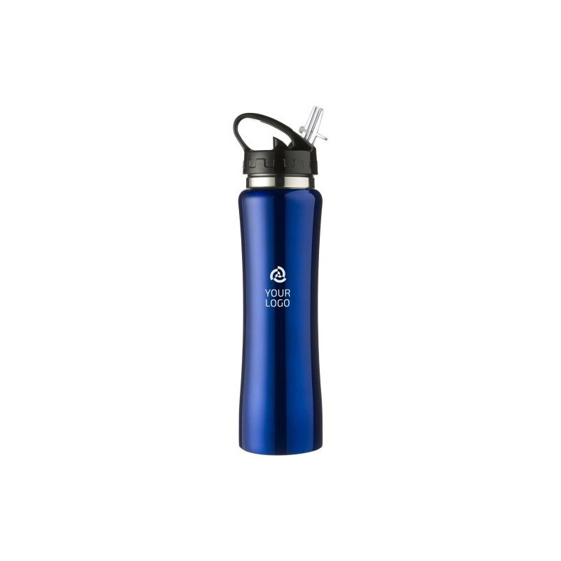 Gourde isotherme personnalisée double paroi 500 ml Teresa Matières : silicone Couleurs : blanc marquage couleur éclatante