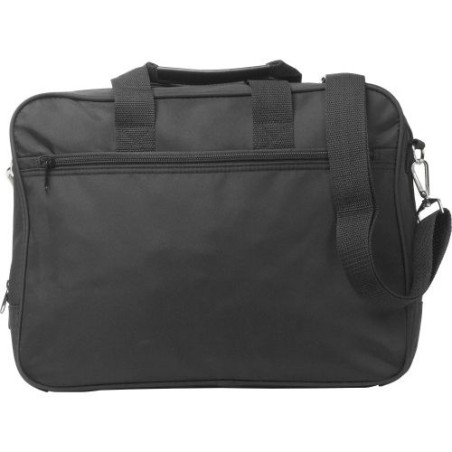 Sacoche publicitaire pratique en microfibre pour ordinateur 15'' Shaun Matières : microfibre Couleurs : noir personnalisable ave