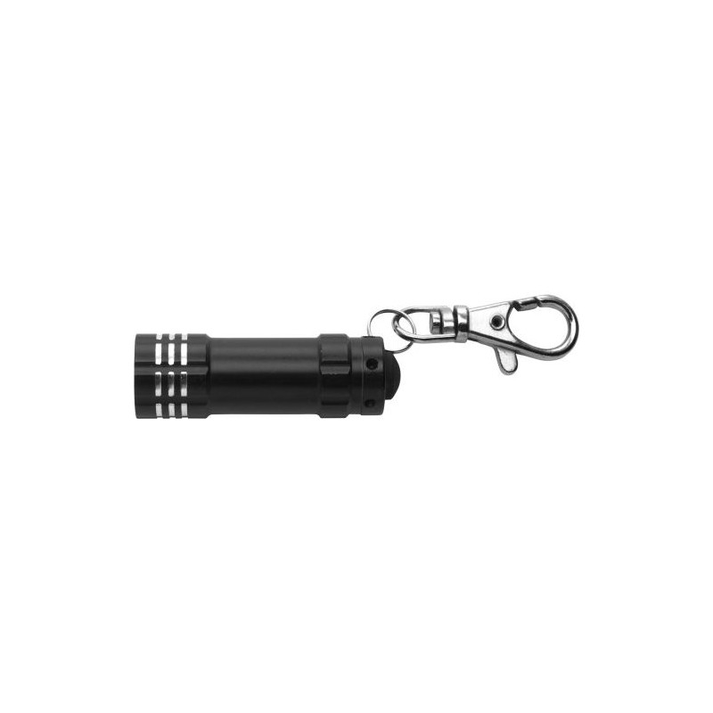 Porte-clés en aluminium pratique et personnalisable avec torche Anna Matières : métal Couleurs : noir