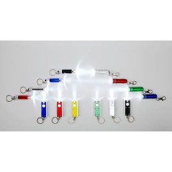 Porte-clés en aluminium pratique et personnalisable avec torche Anna Matières : métal Couleurs : noir objet publicitaire robuste