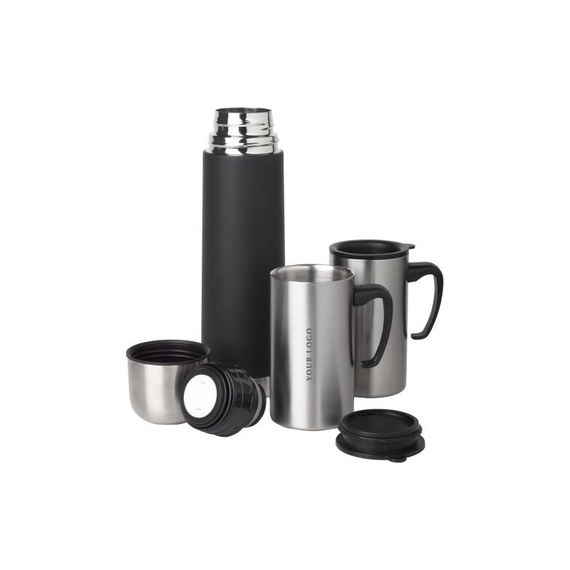 Set Éco-responsable de Bouteille Isotherme de 500 ml et Mugs Personnalisés Frieda Matières : métal Couleurs : multicolore impres