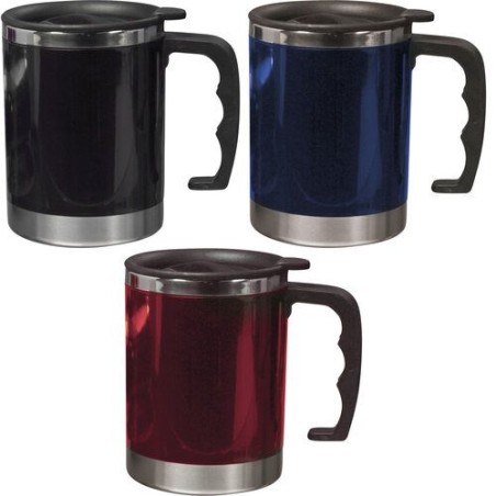 Mug isotherme en acier inoxydable personnalisable Gabi Matières : acier inoxydable Couleurs : noir cadeau entreprise pas cher