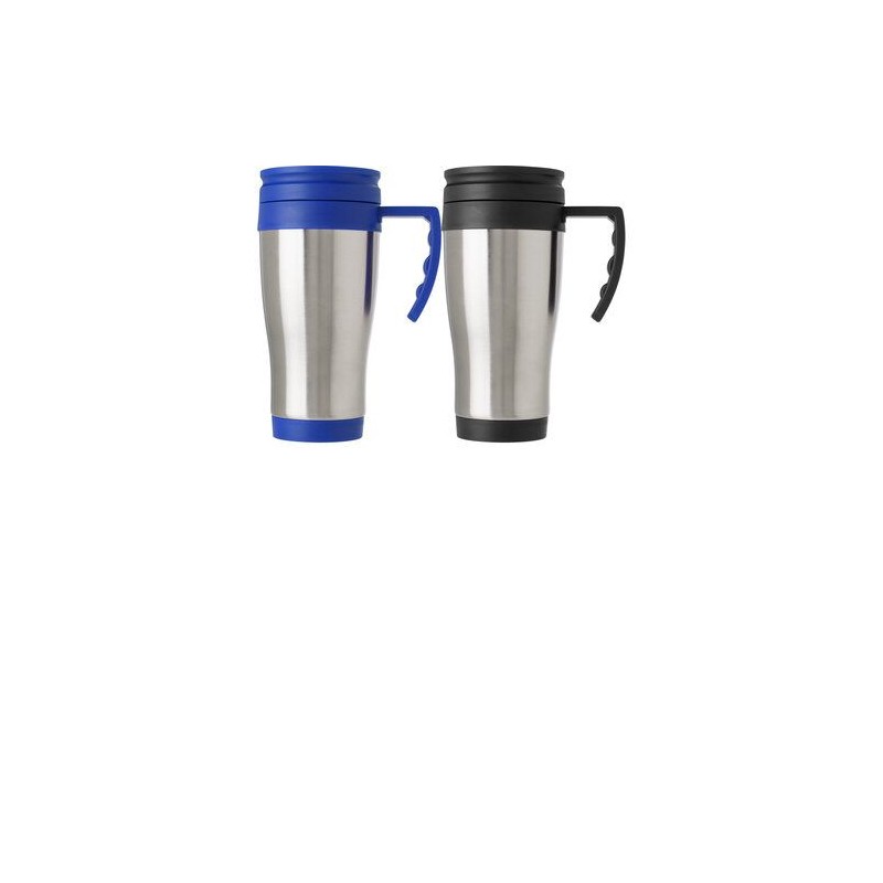 Mug isotherme personnalisé pratique Dev Matières : métal Couleurs : bleu goodies publicitaire événementiel