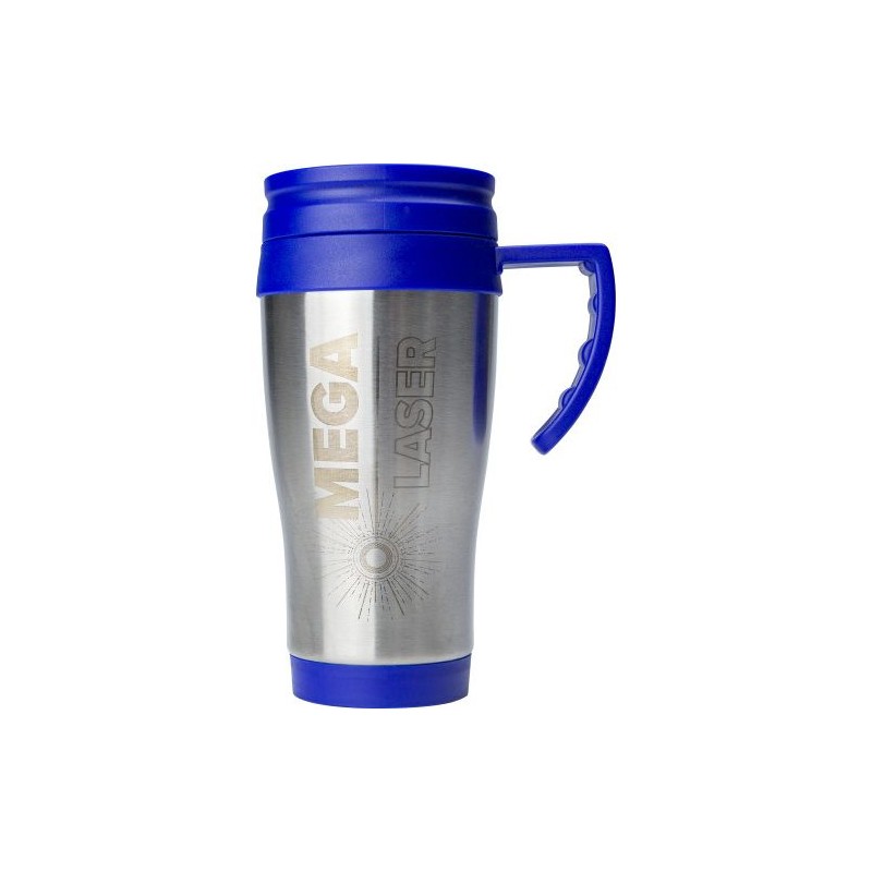 Mug isotherme personnalisé pratique Dev Matières : métal Couleurs : bleu marquage laser ultra précis
