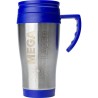 Mug isotherme personnalisé pratique Dev Matières : métal Couleurs : bleu marquage laser ultra précis