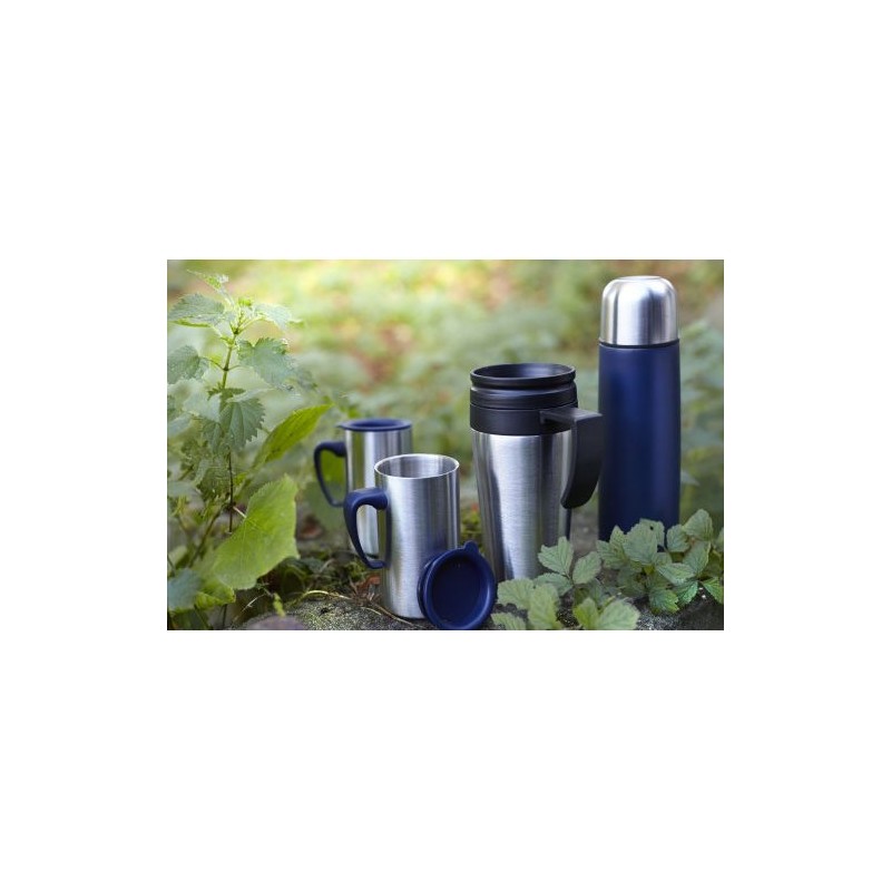 Mug isotherme personnalisé pratique Dev Matières : métal Couleurs : bleu impression logo haute qualité
