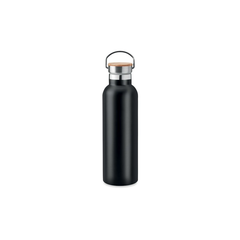 Bouteille isotherme double paroi 750ml personnalisée - Helsinki Matières : acier inoxydable Couleurs : noir personnalisable avec