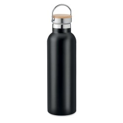 Bouteille isotherme double paroi 750ml personnalisée - Helsinki Matières : acier inoxydable Couleurs : noir cadeau collaborateur