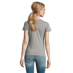 T-Shirt Femme Personnalisé 190g Confort et Style - Imperial Women Matières : coton Taille textile : L Couleurs : gris chiné acce