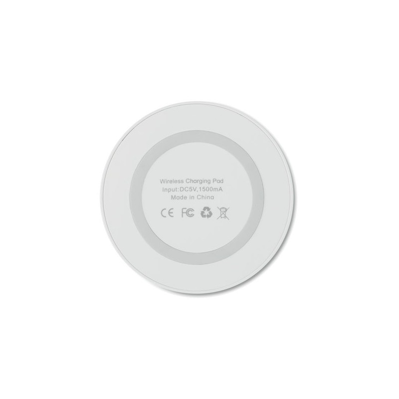 Chargeur sans fil  et efficace WIRELESS PLATO + Matières : ABS Couleurs : blanc cadeau entreprise pas cher
