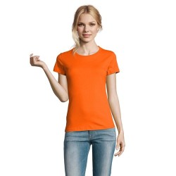 T-Shirt Femme Personnalisé 190g Confort et Style - Imperial Women Matières : coton Taille textile : XL Couleurs : orange livrais