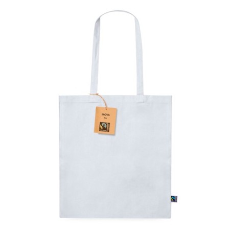 Sac Éthique Personnalisé de Shopping Inova Fairtrade pas cher Matières : coton Couleurs : bleu marine marquage couleur éclatante