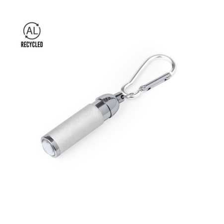 Porte-Clés Éco-responsable Pratique Personnalisé avec Lampe Wols Matières : aluminium recyclé  Couleurs : noir marquage laser ul