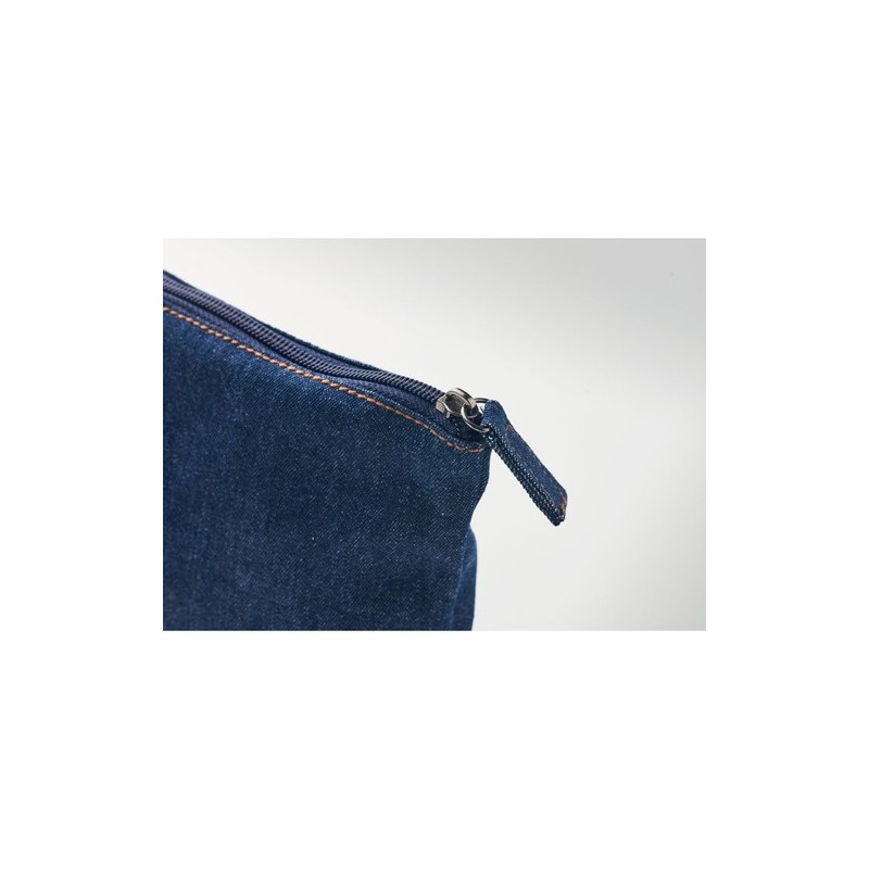 Trousse Éco-responsable Personnalisée en Denim Recyclé STYLE POUCH Matières : coton recyclé Couleurs : bleu marquage laser ultra