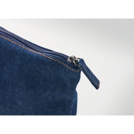 Trousse Éco-responsable Personnalisée en Denim Recyclé STYLE POUCH Matières : coton recyclé Couleurs : bleu marquage laser ultra