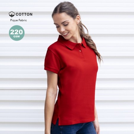 Polo Femme Personnalisé Confortable et Stylé - Couleur Koupan Matières : coton Taille textile : L Couleurs : doré impression hau