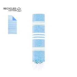Paréo Serviette Personnalisée Douceur pas cher - Harlow Matières : coton recyclé Couleurs : bleu clair 2