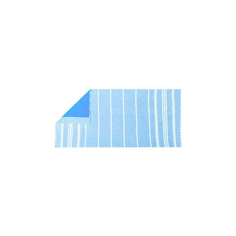 Paréo Serviette Personnalisée Douceur pas cher - Harlow Matières : coton recyclé Couleurs : bleu clair impression logo haute qua