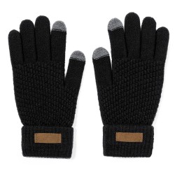 Gants Éco-responsables Tactiles Personnalisés Demsey pas cher Couleurs : noir Matières : polyester recyclé