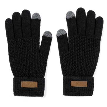 Gants Éco-responsables Tactiles Personnalisés Demsey pas cher Couleurs : noir Matières : polyester recyclé