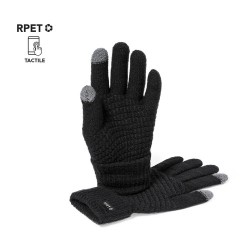 Gants Éco-responsables Tactiles Personnalisés Demsey pas cher Couleurs : noir Matières : polyester recyclé 2