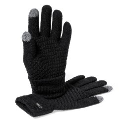 Gants Éco-responsables Tactiles Personnalisés Demsey pas cher Couleurs : noir Matières : polyester recyclé cadeau entreprise pas