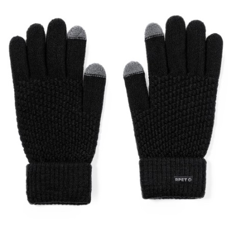 Gants Éco-responsables Tactiles Personnalisés Demsey pas cher Couleurs : noir Matières : polyester recyclé goodies publicitaire 