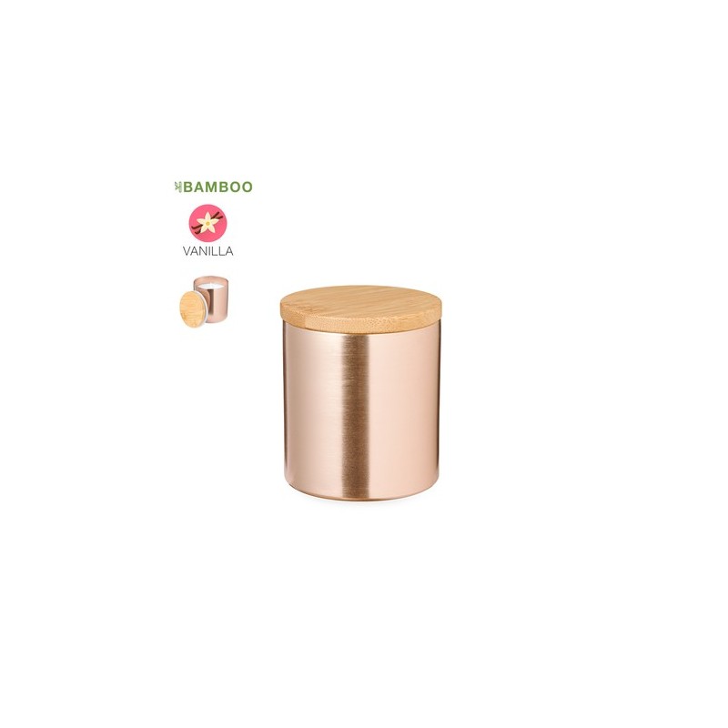 Bougie Aromatique Personnalisée Idéale Rudyn Matières : bambou Couleurs : doré marquage laser ultra précis