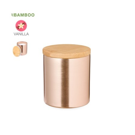 Bougie Aromatique Personnalisée Idéale Rudyn Matières : bambou Couleurs : doré marquage laser ultra précis