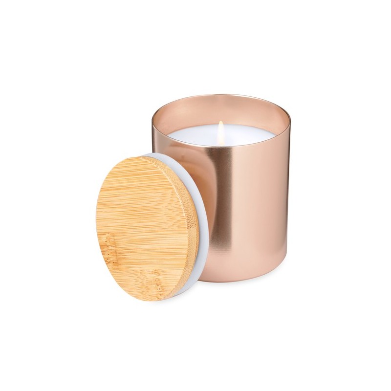 Bougie Aromatique Personnalisée Idéale Rudyn Matières : bambou Couleurs : doré goodies publicitaire événementiel