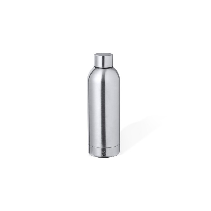 Bouteille Isotherme Éco-responsable Thermique - Hilker Couleurs : argenté Matières : acier inoxydable recyclé personnalisable av