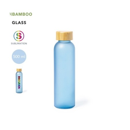 Gourde Éco-responsable Personnalisée à Sublimation - Vantex Matières : bambou Couleurs : bleu livraison express 24h 48h