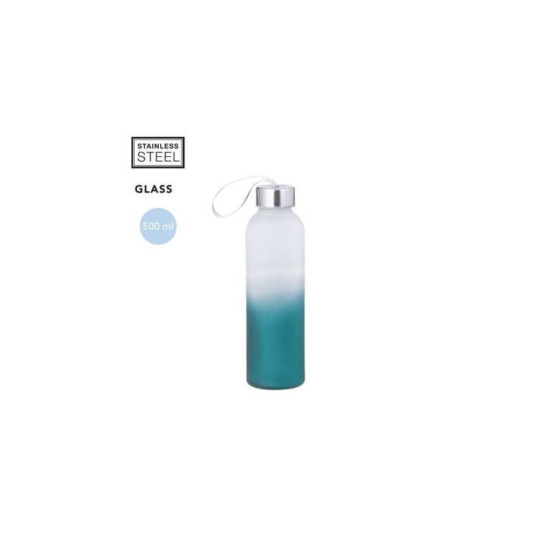 Bidon en Verre et Inox 500 ml Personnalisé - Nortalik Matières : acier inoxydable Couleurs : jaune personnalisation rapide en Fr