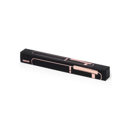 Cahier Éco-responsable Personnalisé Hantiz - Roller Kasey Matières : aluminium Couleurs : noir cadeau affaires élégant