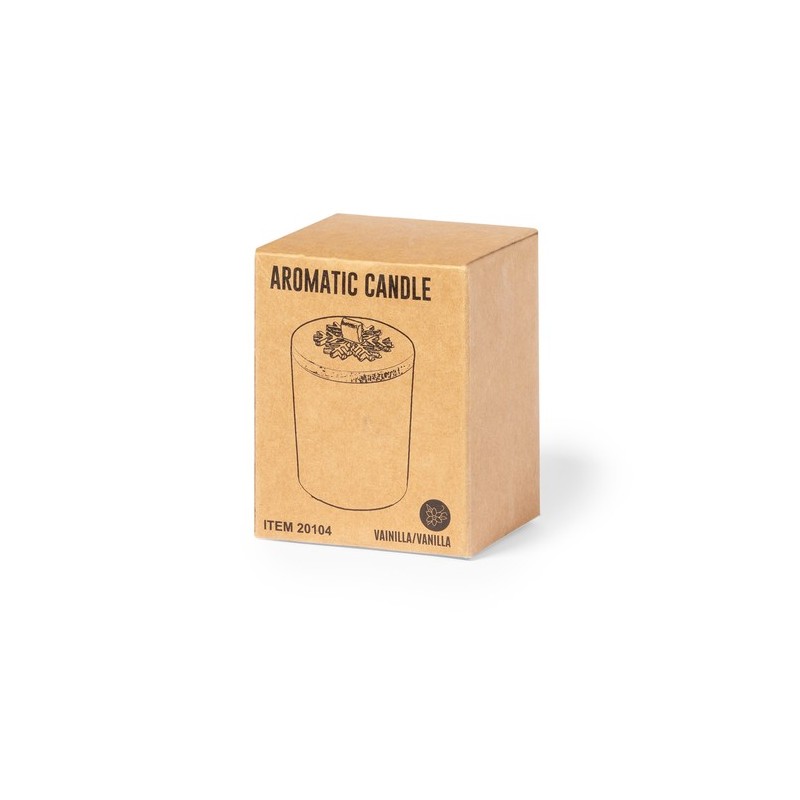 Bougie Aromatique Personnalisée en Verre au Parfum de Noël et Vanille - Lilnax Matières : bois Couleurs : blanc impression haute