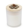 Bougie Aromatique Personnalisée en Verre au Parfum de Noël et Vanille - Lilnax Matières : bois Couleurs : blanc objet promotionn