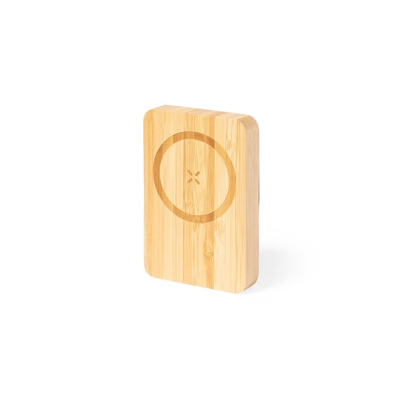 Chargeur Éco-responsable Sans Fil Personnalisé de 10000 mAh Dobson Matières : bambou personnalisable avec votre logo