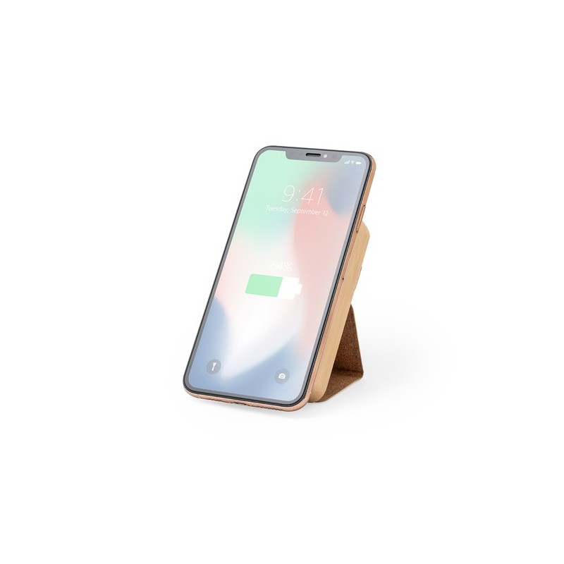 Chargeur Éco-responsable Sans Fil Personnalisé de 10000 mAh Dobson Matières : bambou marquage laser ultra précis