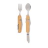 Couverts multifonctions personnalisés idéaux pour le camping - SUBETE Matières : acier inoxydable Couleurs : bois goodies public