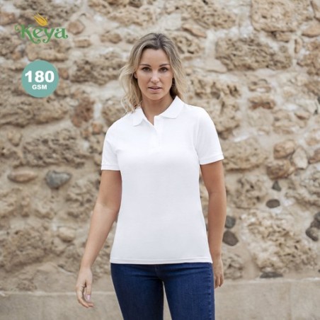 Polo Blanc Personnalisable Femme WPS180 "keya" Matières : coton Taille textile : XXL Couleurs : blanc marquage laser ultra préci
