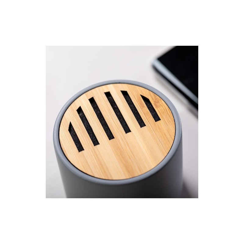 Haut-Parleur Bluetooth Personnalisé Design pas cher - Piler Matières : bambou marquage laser ultra précis